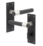 Smooth As Silk Nero Door Handles with Bathroom T&R (JMB102)